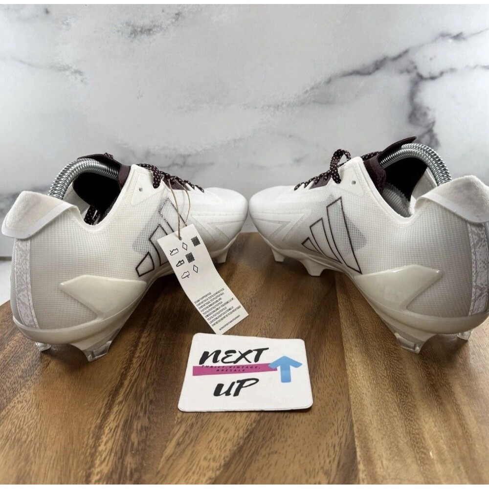 Men’s 13-adidas Adizero Electric 1 IE6289 Football Cleats White Maroon NEW - Picture 5 of 8